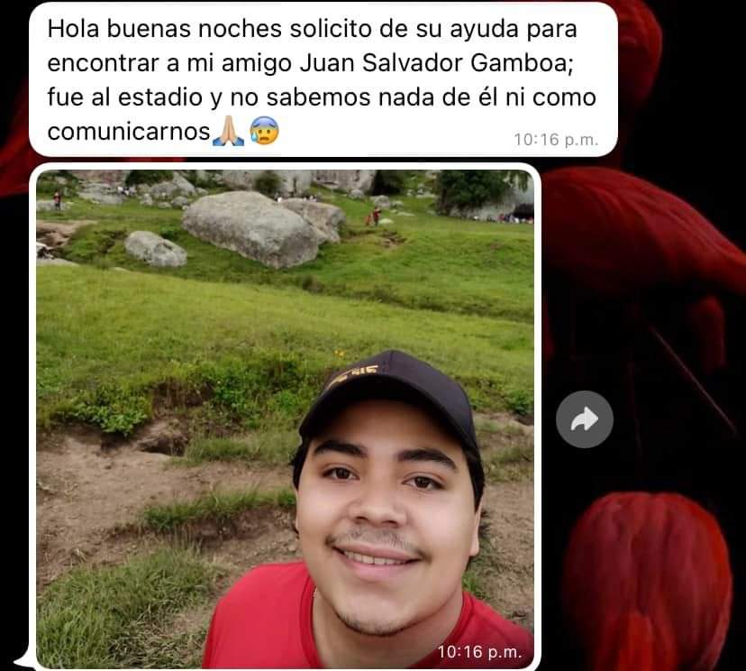 KikaDeOchmann's tweet photo. Juan Salvador Gamboa #Desaparecidos 
#atlasvsqueretaro
#17muertos https://t.co/FG6his31Cj
