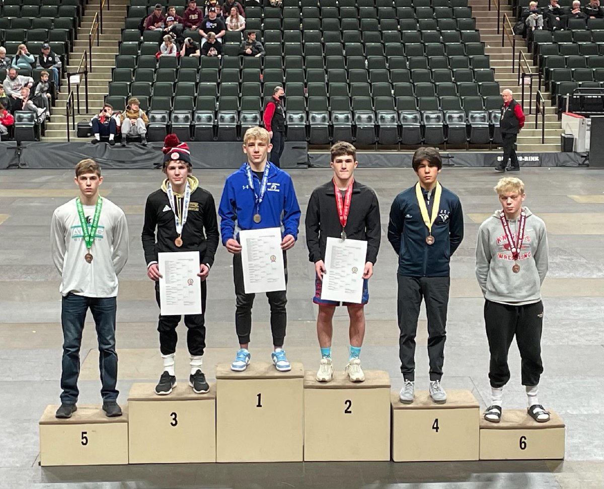Congrats to our state place winners!

Walker Bents: CHAMPION 2x
Ryan Jensen: 2nd
Blaine Fischer: 5th
Maximus Hanson: 5th
Ethan Spanier: 5th

We are proud of you!