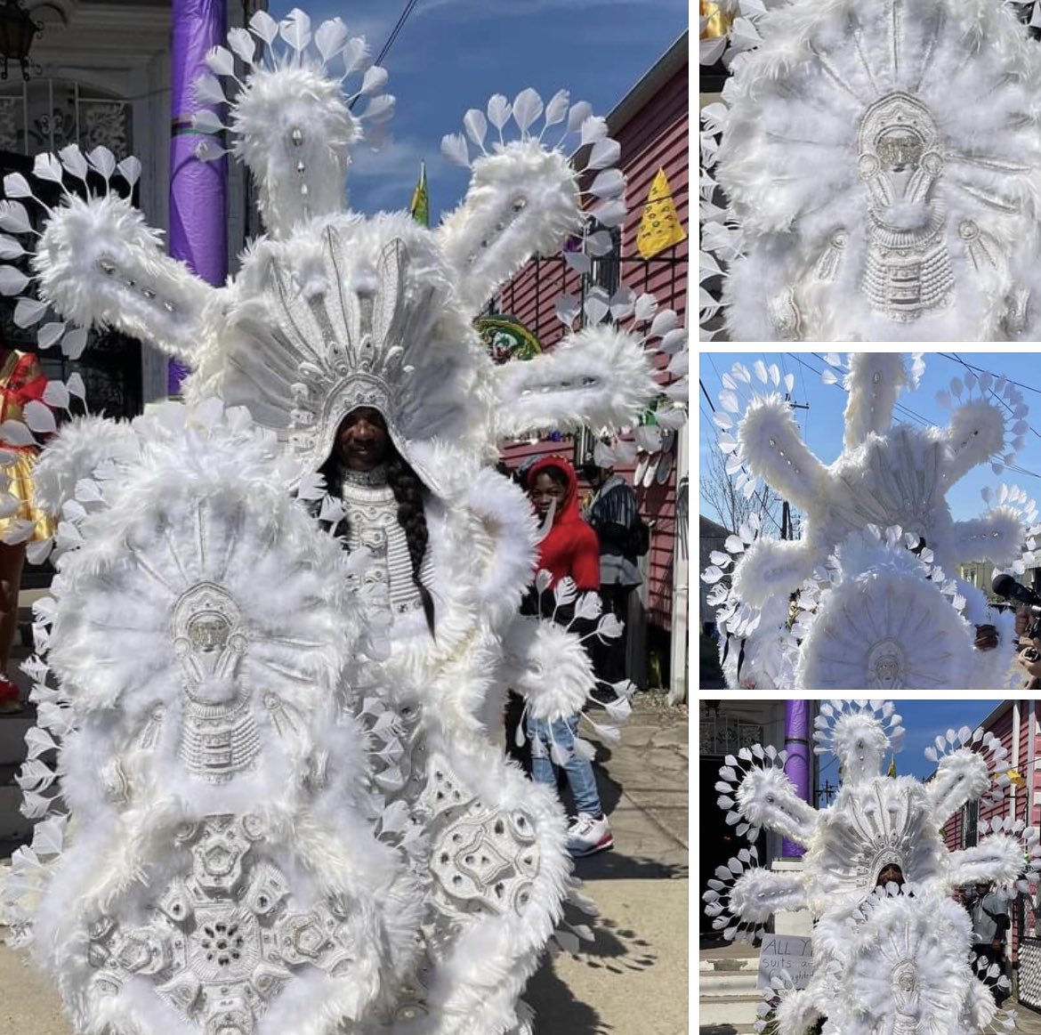 In case you wanted to see the back and really know what heaven walking around on earth looks like….  #MardiGrasIndians #NOLA #fortheculture
