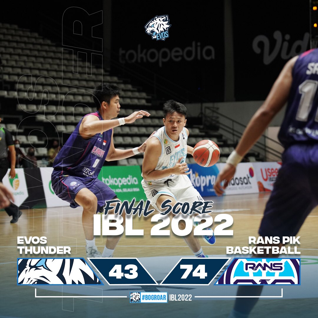 evosthunderid's tweet photo. Telah mengerahkan kemampuan. #BogRoar squad masih harus membawa pulang kekalahan.
We will learn to be better!
#EVOSThunder #BogRoar #IblIndonesia #IBL https://t.co/ZrHhQcOarG
