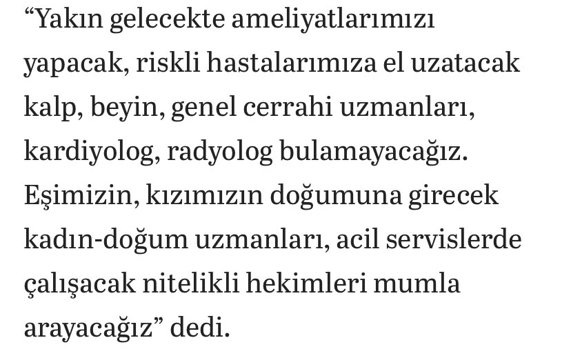 Sadece TUS ile ilgili branşları seçmek yetmiyor. İlgili branş hekimlerinin de hakettikleri “kadroları” vererek özel sektöre geçişlerinin önüne geçilmesi gerekiyor.