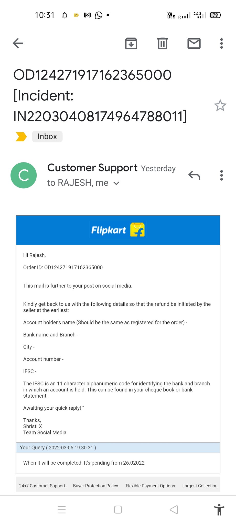 Rajesh Thorat on Twitter "Flipkart customer care instructed me do not
