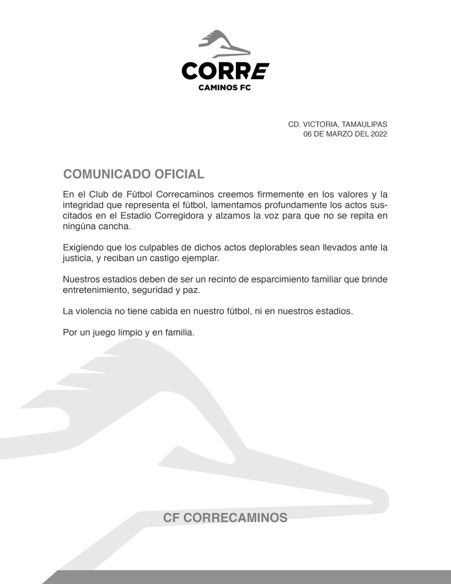 CFCorrecaminos's tweet photo. 📄 | COMUNICADO OFICIAL https://t.co/59y7c226s6
