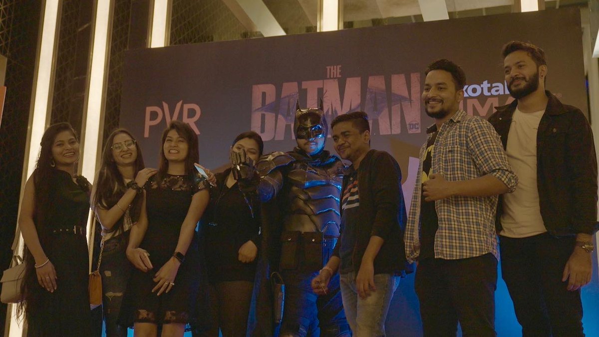 _PVRCinemas's tweet photo. The BATMAN At PVR  🔥
Fans came forward to join the all new caped crusader on his journey! 

Have you watched The Batman yet? Book your tickets now! https://t.co/RF1KbJgDvn

#Thebatmanevent #thebatman #batmanfans #PVR #batmanatpvr #fanfirstscreening #robertpattinson #zoeykravitz https://t.co/QiUFZY7JbS