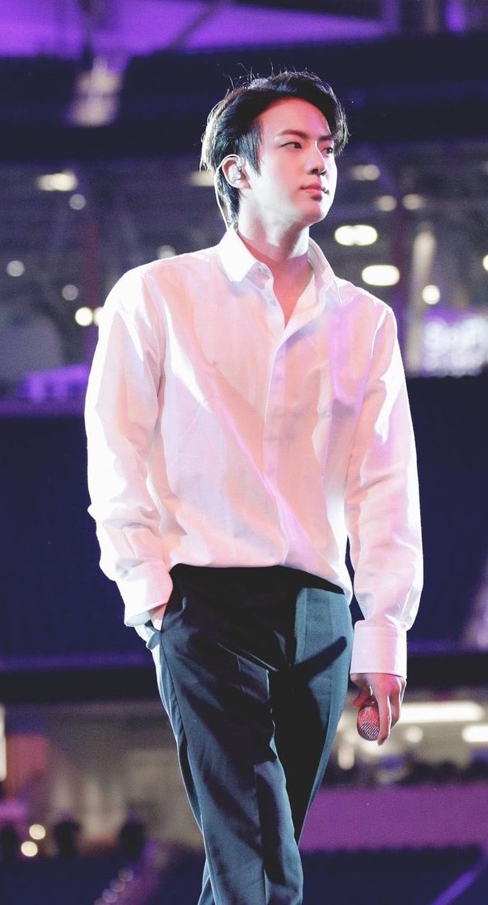 Seokjinism - THE ASTRONAUT JIN 🧑‍🚀 (Fan Account) on X: This customized white  shirt and embroidered pants- love it. Seokjin's hair color is so good for  the PTD MV #방탄소년단진 #JIN #BTSJIN #