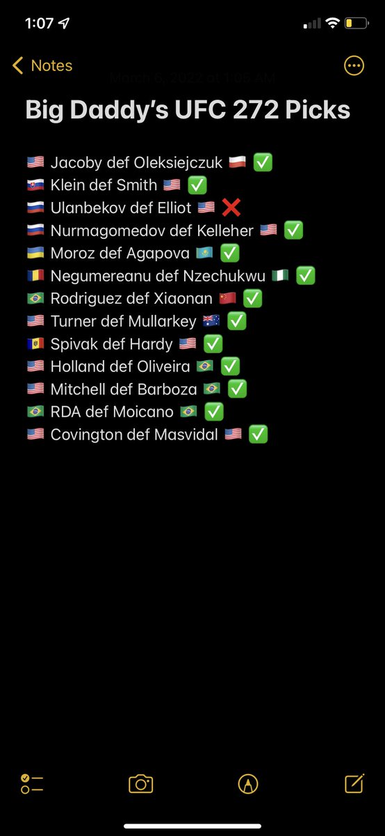 MG_Tweets_'s tweet photo. Almost perfection for #ufc272 predictions. MGesus smiles on this day https://t.co/Pe45o0mCRC