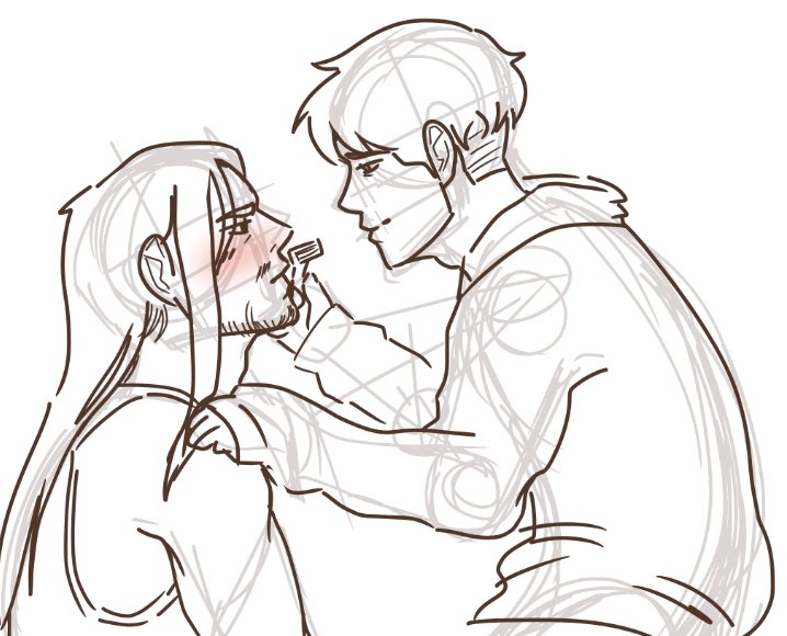 allegedrat's tweet photo. Speedrun drawing modern au eremin 

Armin shaving Eren’s face??? I’m sobbing??? https://t.co/6Ipal5lhHh