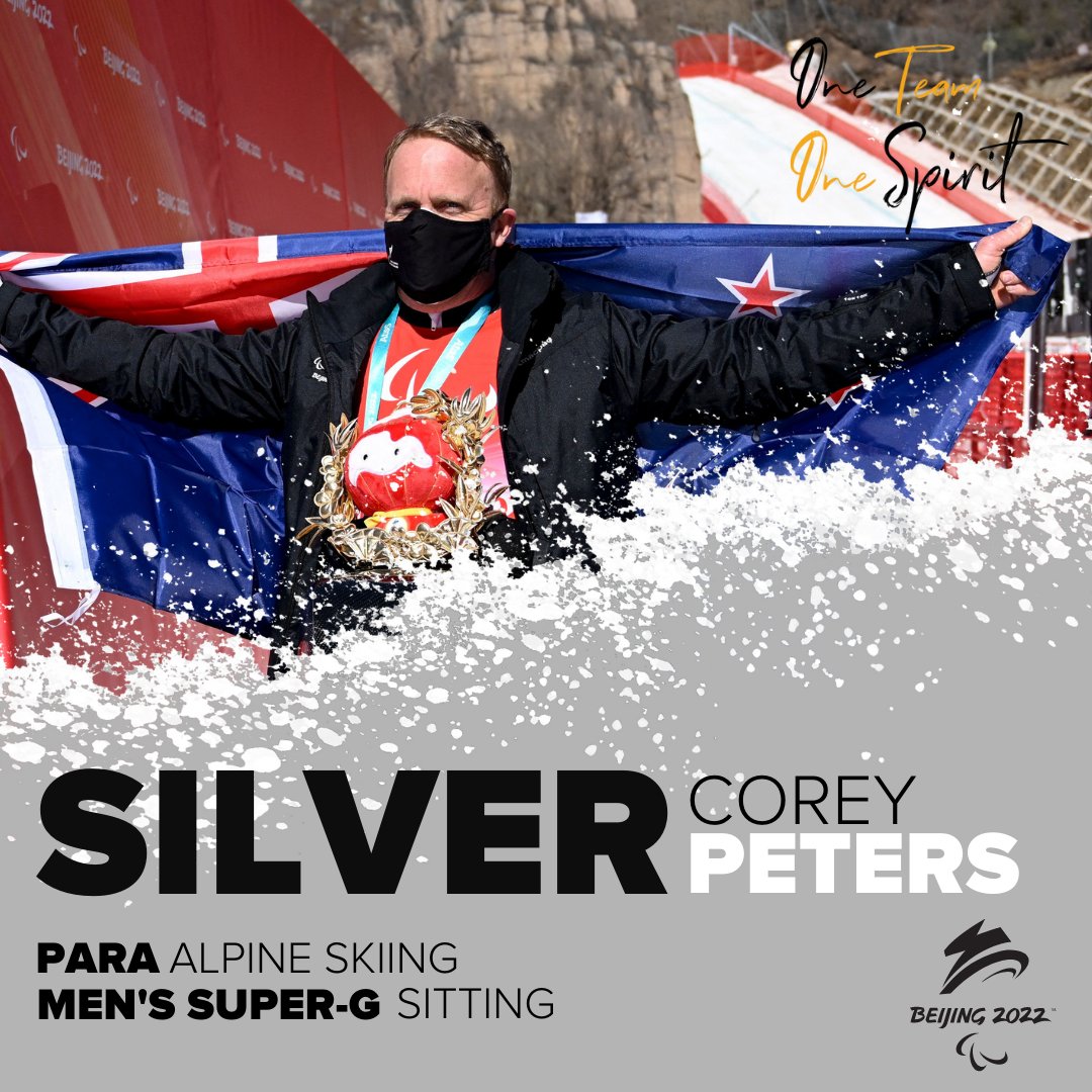 🥈SILVER! 🥈

Corey has done it again! New Zealand’s second medal of the Paralympics won in a hot hot hot Super-G run from ice-cool Peters! 💪

Two for two – what a result! 

#OneTeamOneSpirit
#BringOnBeijing #ReadySteadySnow #GoKiwi #WinterParalympics 
<a href="/snowsportsnz/">SnowsportsNZ</a>