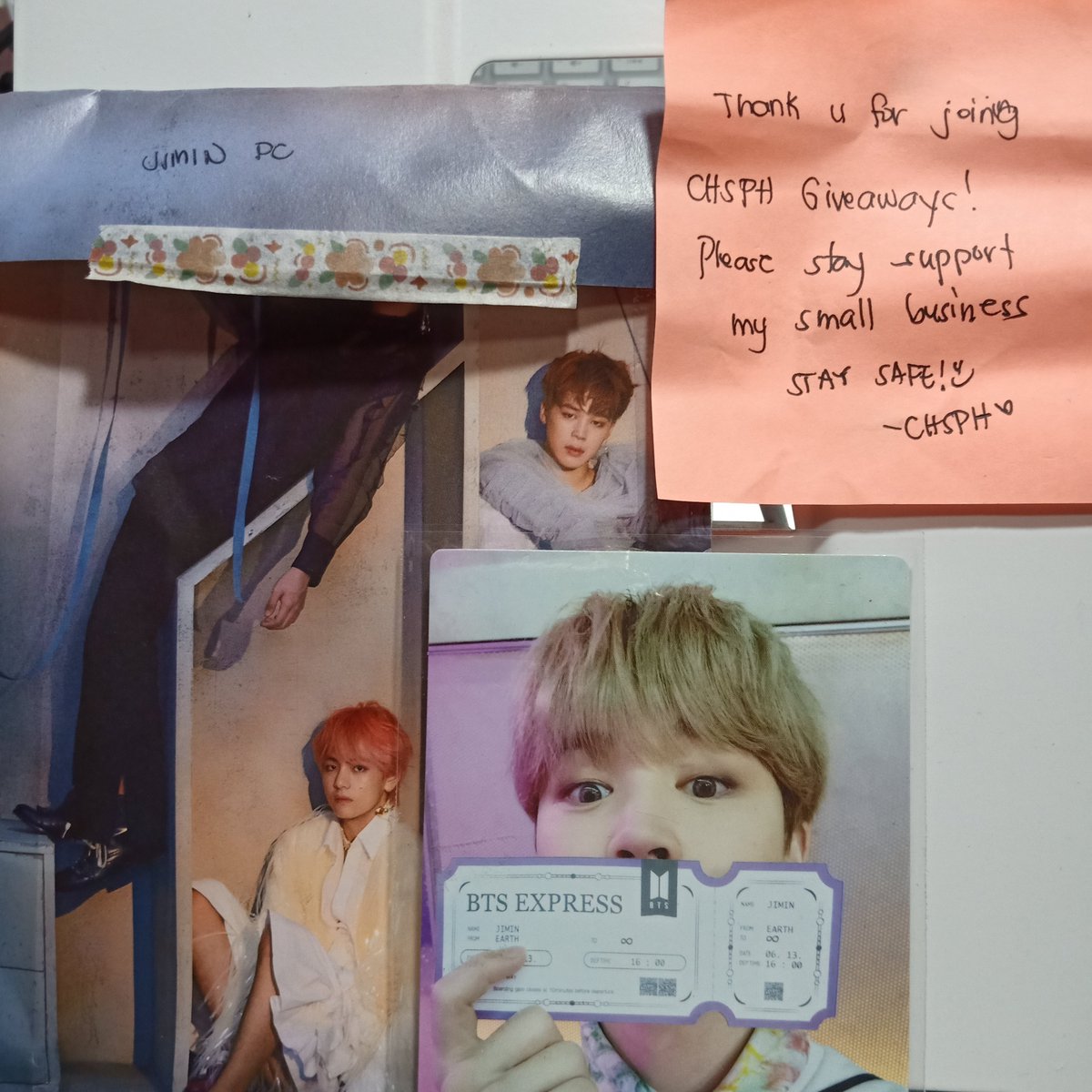forh_evan's tweet photo. ୨୧ received !
Thank you so much for the giveaway, jimin special ticket umuwi aaAahhH ♡ yaaay. Super considerate sa time ng shipping, thank u po for waitinggg. more buyers to come ates @chikanasshophtw ♥︎₊˚
#CHSPHFeedbacks https://t.co/XyBjylQrtg