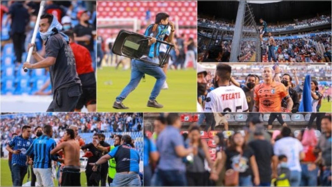 EricKabutop's tweet photo. @FIFAcom Look at the violence that left the game between Queretaro vs Atlas, more than 20 deaths and 100 injured, it is unforgivable that this should be blamed the Mexican Football Federation is not doing its job, we do not deserve to take a World Cup with these violence. https://t.co/YXPWIxysC9