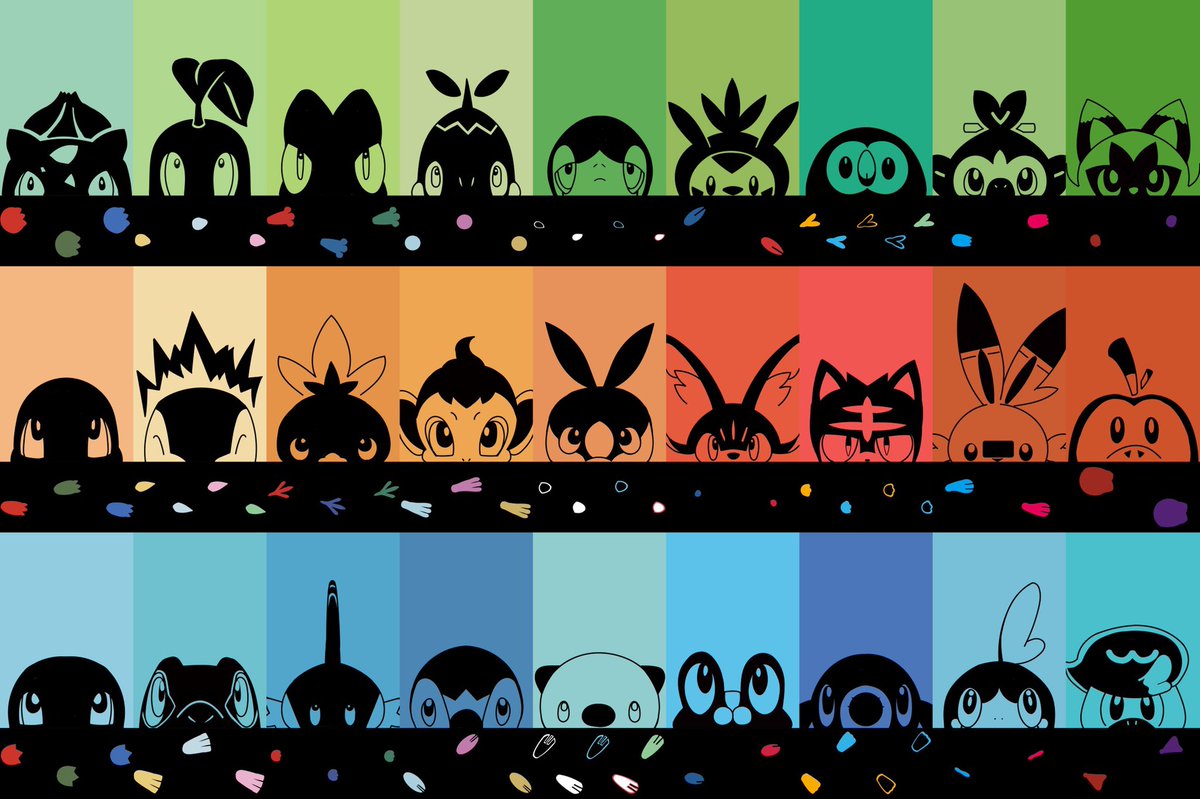 ポケモン新作発表記念！ 歴代御三家集合イラスト #ポケモンSV #御三家