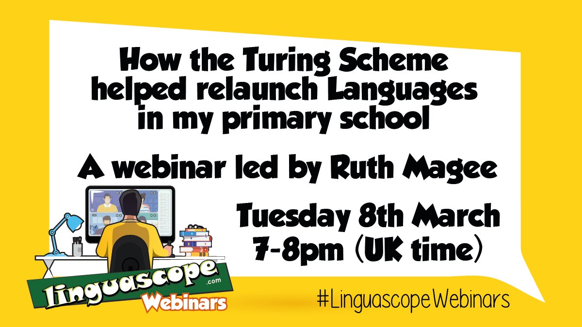 CristaHazell's tweet photo. If you have any questions regarding #TuringScheme funding in schools please DM @MageeMfl or send them to me and she will do her best to answer them on Tuesday evening! Register to listen to her here: https://t.co/tsaLd8B2jw
#MFLTwitterati #MFLChat #Langchat #Langtwt @linguascope https://t.co/3bIQJuccLS