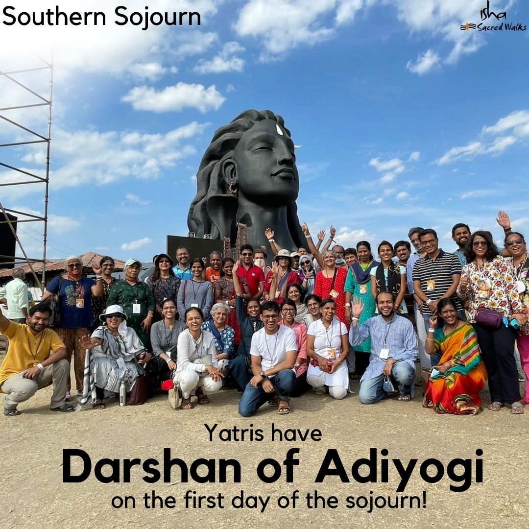 Isha Sacred Walks on Twitter "Participants get Darshan of Adiyogi at