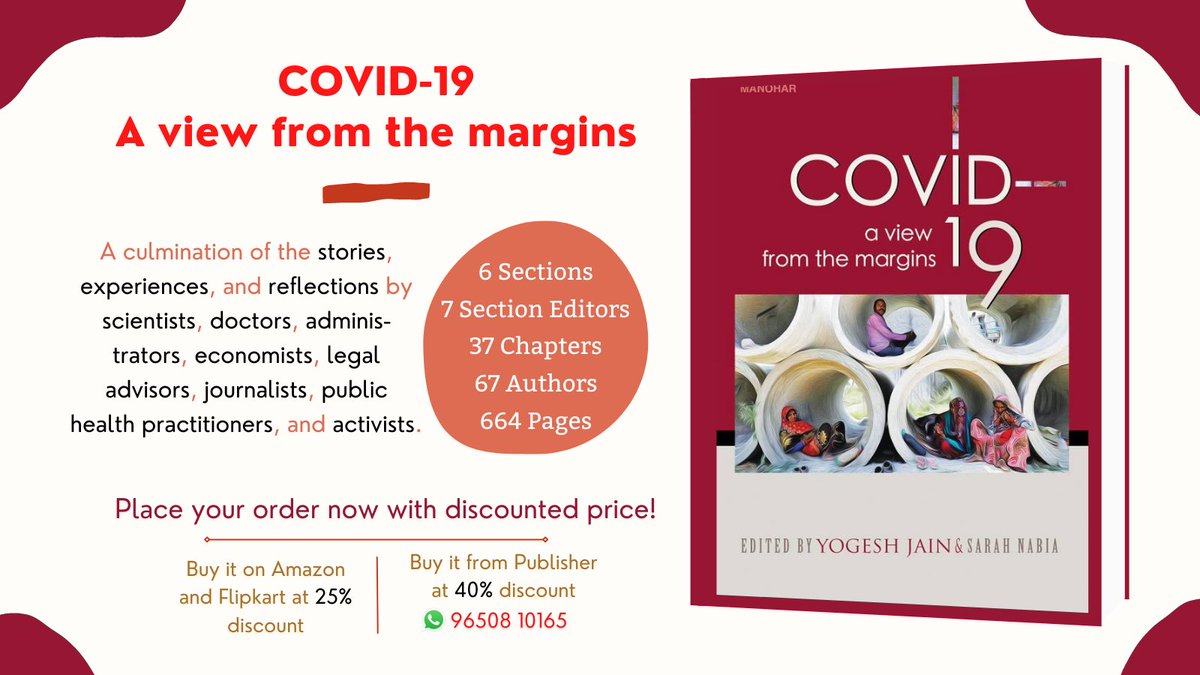 Sangwari Surguja (@SangwariSurguja) on Twitter photo 2022-03-06 07:08:37 @snabia24 and @yogeshjain_CG, our co-travelers have edited this creation documenting a people's history of #COVID19 pandemic #AViewFromTheMargins. Sangwari has contributed through chapters from Neha Kale, @ShilpaKhanna16, @Chetanya_Malik & @yogesh_kalkonde. @snabia24 and @yogeshjain_CG, our co-travelers have edited this creation documenting a people's history of #COVID19 pandemic #AViewFromTheMargins. Sangwari has contributed through chapters from Neha Kale, @ShilpaKhanna16, @Chetanya_Malik & @yogesh_kalkonde.