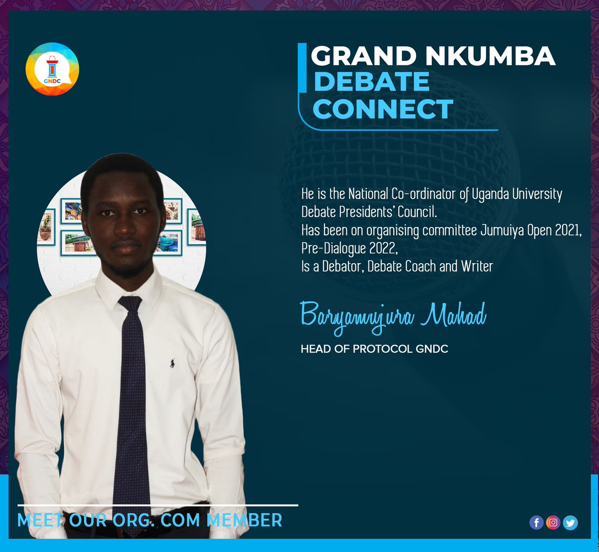 udpccampaign's tweet photo. Unveiling @Mahadbarya as Organising Committee for the GNDC tournament.

We are here to debate and develop talents, but most importantly get post covid 19 solutions.
@URAuganda 
@Educ_SportsUg 
@UDPC4 
@udpccampaign 
@ForumGuild 
@NkumbaDebate https://t.co/TDookCOIJH