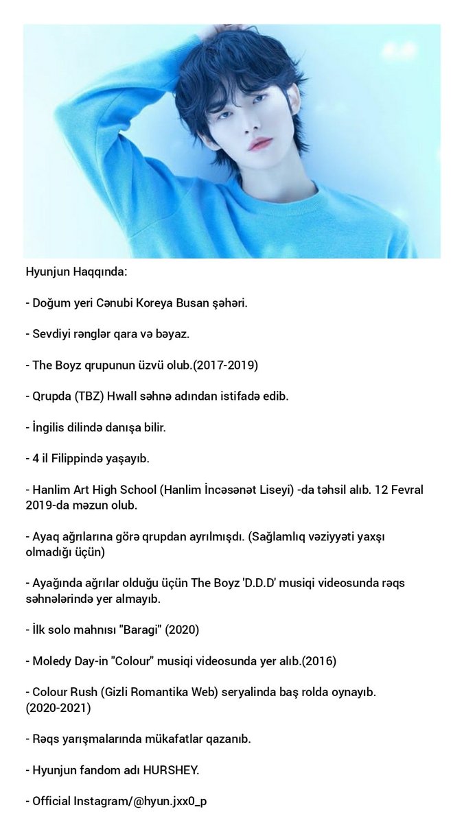 HyunJun haqqında:
(Şəkillər)
#HyunJun #HyunJunHur #현준 #허현준 #Hurshey #HyunJunAzerbaijan #HyunJunHurAzerbaijan #HursheyAzerbaijan