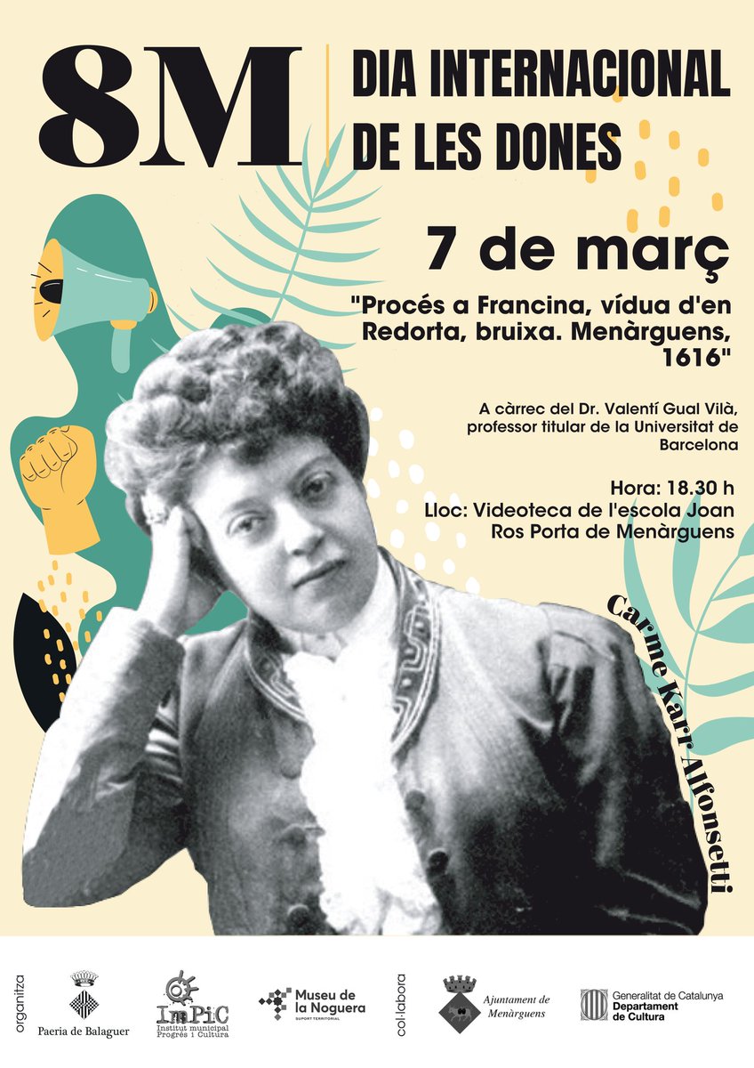 museunoguera's tweet photo. 🔸️ I també a Menàrguens, una estona abans:
"Procés a Francina, vídua d'en Redorta, bruixa. Menàrguens, 1616".

🗓 Dilluns 7 de març
⏰ 18.30 h
📍 Videoteca de l'escola Joan Ros Porta https://t.co/nDJaNwhElR