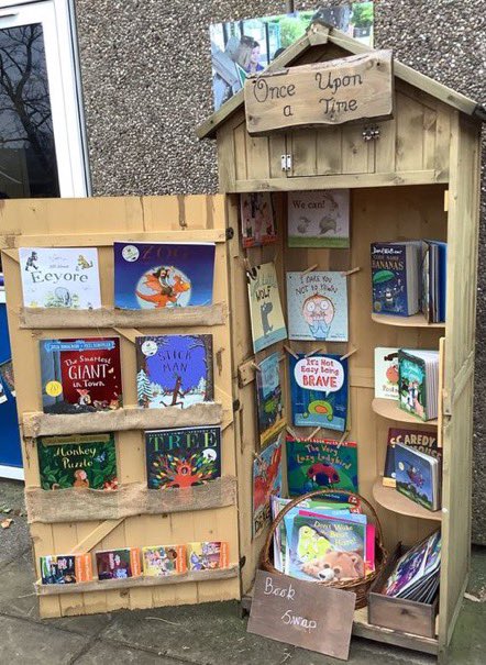 JCEnglishHub's tweet photo. How do you develop a cultural norm of reading with your community? These ‘Book Swap’ sheds are placed in each key stage, replenished by student Reading leads &amp; open to the wider school community after school #GivingEveryChild the chance to read new books at home @_Reading_Rocks_ https://t.co/59b54iwvf9