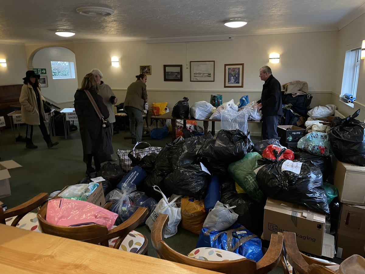 A BIG thanks to everyone who donated items today &amp; also to those wonderful people who turned out to help sort, bag &amp; label everything. In all, 2  horsebox loads &amp; 2 transit van loads - an amazing effort. The lorries will be heading to Poland in the next day or two. 🤗