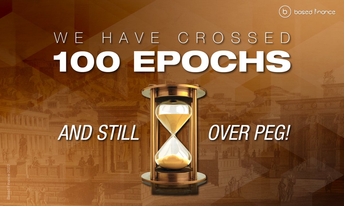 BRNN_Protocol's tweet image. Based Finance has passed 100 Epochs OVERPEG! 💯 
To celebrate, we are giving away 0.5 BSHAREs each to 3 loyal Based Holders! 
To enter:
1. Like &amp;amp; RT 
2. Follow @BasedFinance_io 
3. Join our Discord discord.com/invite/basedf
4. Tag 3 Friends
5. Be invested in $BASED or $BSHARE