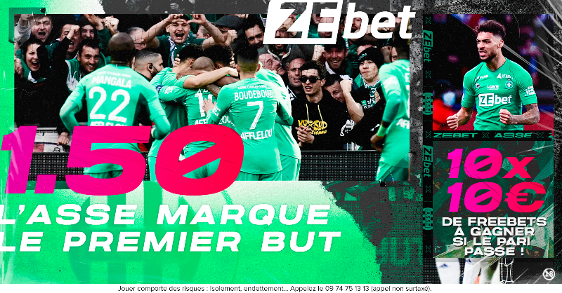 ASSEofficiel's tweet photo. 🤞 Les Verts démarrent fort et inscrivent le premier but ? 10x10€ de Freebets à gagner si ça passe ✊ 

RT+Follow @ZEbetFr pour participer 👇
