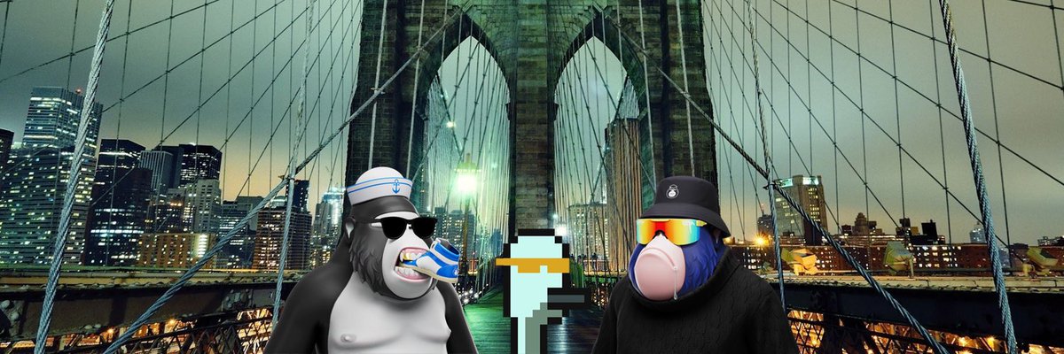 thawonpercent's tweet photo. Hugeeeeee shoutout to my guy @CryptoSchuster for the custom headers. NYC backdrop with my forever projects 🦍💪🏽🦅🙏🏽 check him out for custom work! #workforape https://t.co/BBMpx1GRNx