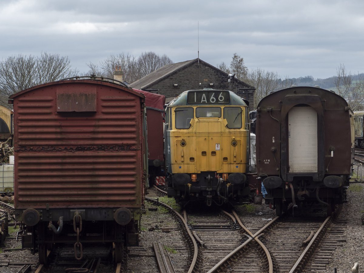 31101 hiding away in the yard at Bitton, Avonvalley Railway 05/03/22