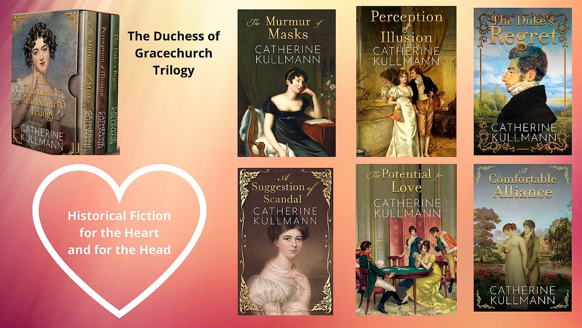 Discover the #Regency in six enthralling novels- historical fiction for the heart and for the head. “Catherine Kullmann's books are sublime in their plot, characters and thorough research into the period. Finally an author rivalling G. Heyer.” viewauthor.at/ckullmannamazo… Free on KU