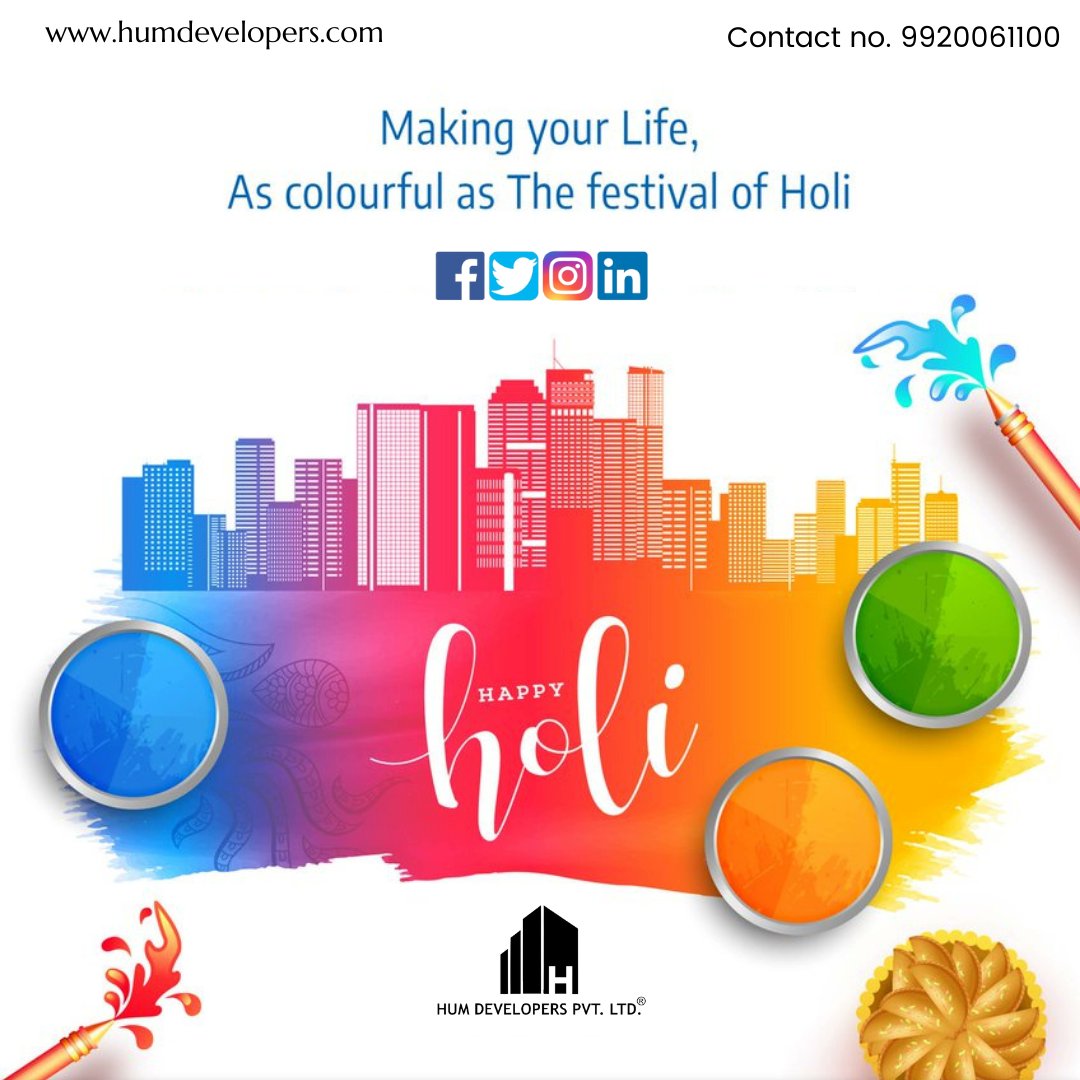 developers_hum's tweet photo. May this Holi bring lots and lots of colorful days in your life. Happy Holi!🥰
.
.
.
#humdevelopers #holi #happyholi #builders #architects #flats #room #dreamhome #dreamhouse https://t.co/pf7jYkTSxU