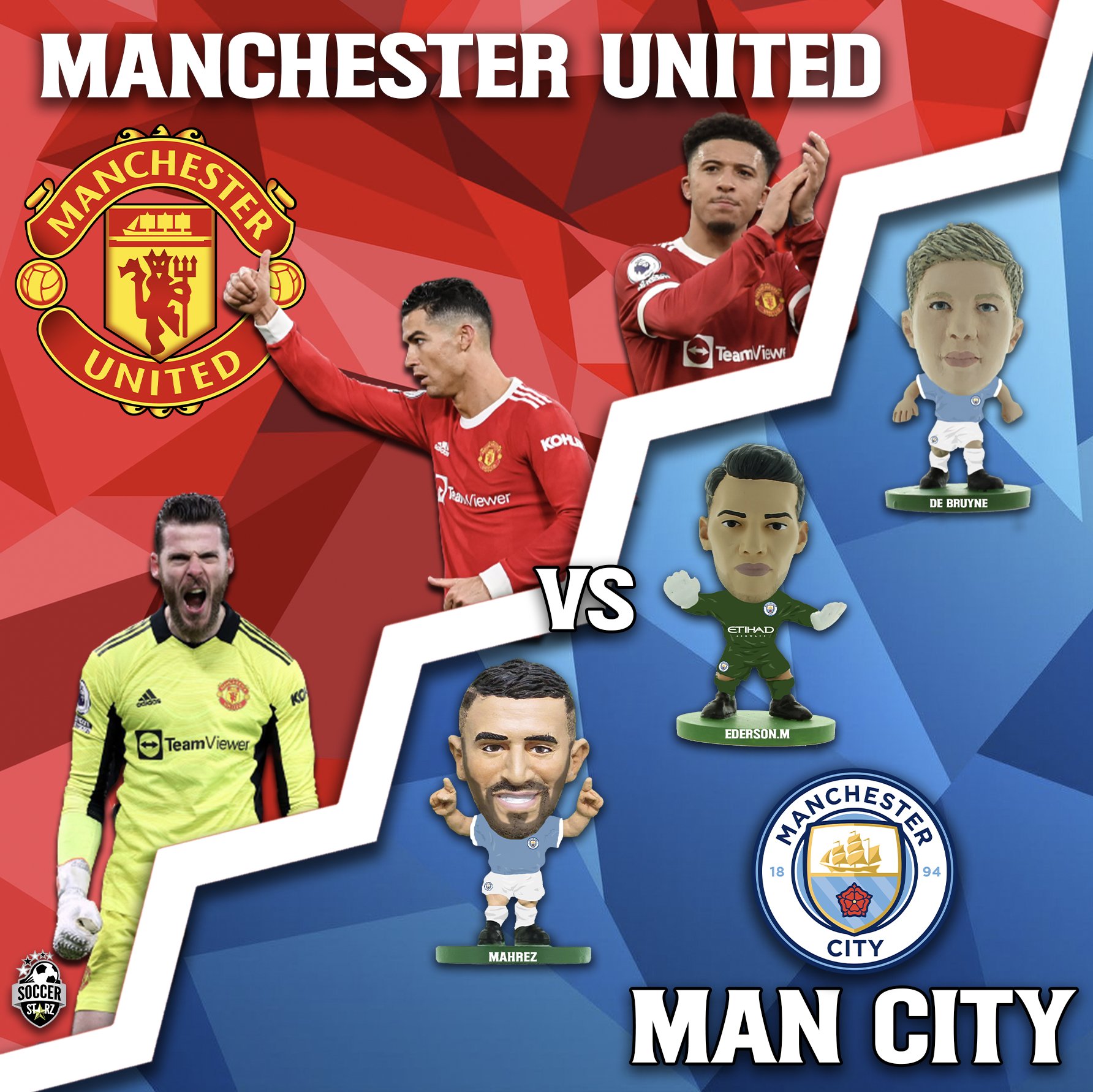 SoccerStarz on X: ⚽️Man United vs Man City 🏟️Etihad Stadium ⏰16:30 Who is  going to win? Comment your match predictions! Get your own players from our  online shop now😍 Link in our