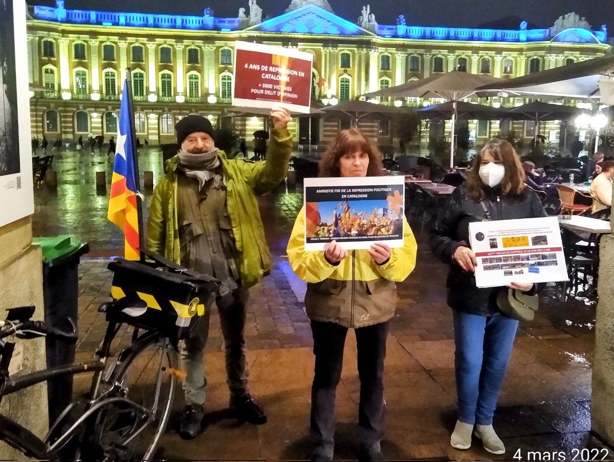 Toulouse, le 4 mars 2022. 142eme veillée  pour les 3300 Catalans réprimés en Espagne.