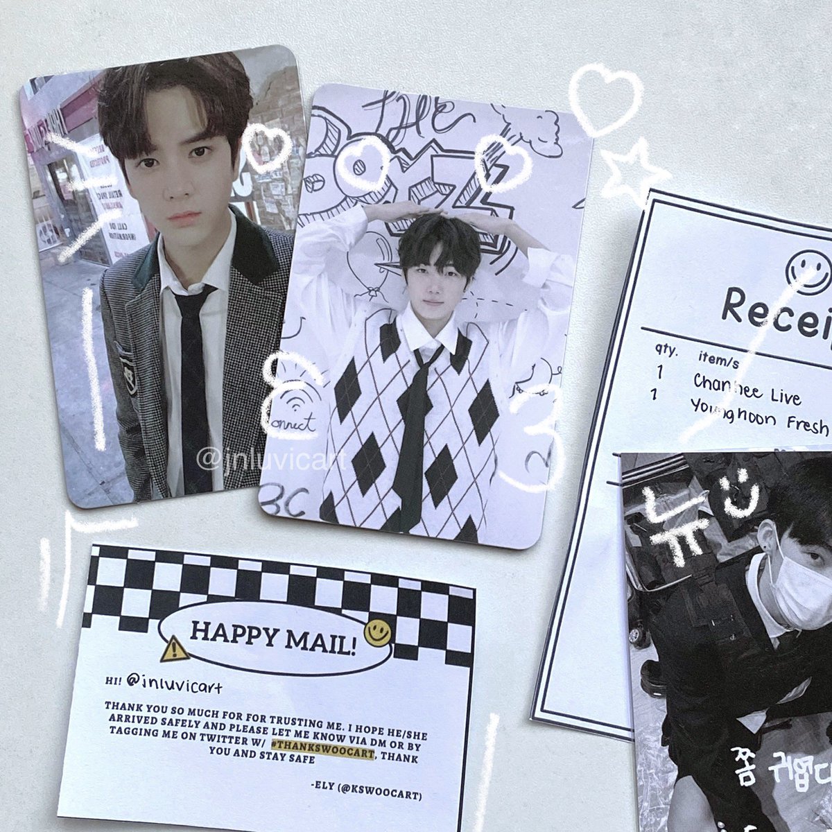 jnluvicart's tweet photo. ꒰ #luvimailz ◡̈ ꒱

my cuties bbangnyu came home! been looking for these two being sold by one seller, so i'm really glad and thankful @kswoocart helped me with that <3 thank you for the smooth + quick transaction and for the constant updates !!

💌 #thankswoocart https://t.co/wgmSfFYaeF