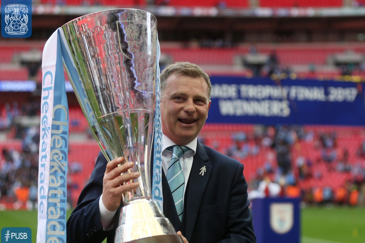 Coventry_City's tweet photo. What a 5️⃣ years 👏

Today is the anniversary of Mark Robins appointment as Sky Blues boss! 🏆🏆🏆

➡️ https://t.co/LyS08AMsZH #PUSB https://t.co/JvonMNMkuq