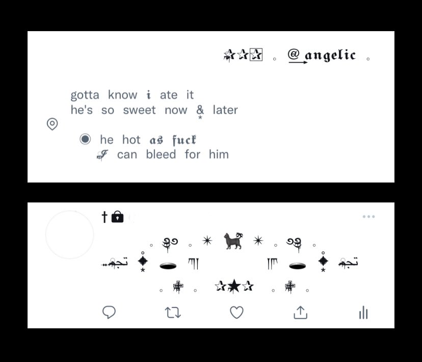 , satan angle ! ✧
⠀
set profile &amp; form pin template
price : 7b / all 13b
mt code 1 , 2 , all
⠀
* can edit emoji and little text ONLY
* can mention until i close kup 👻

🖤🖤🖤