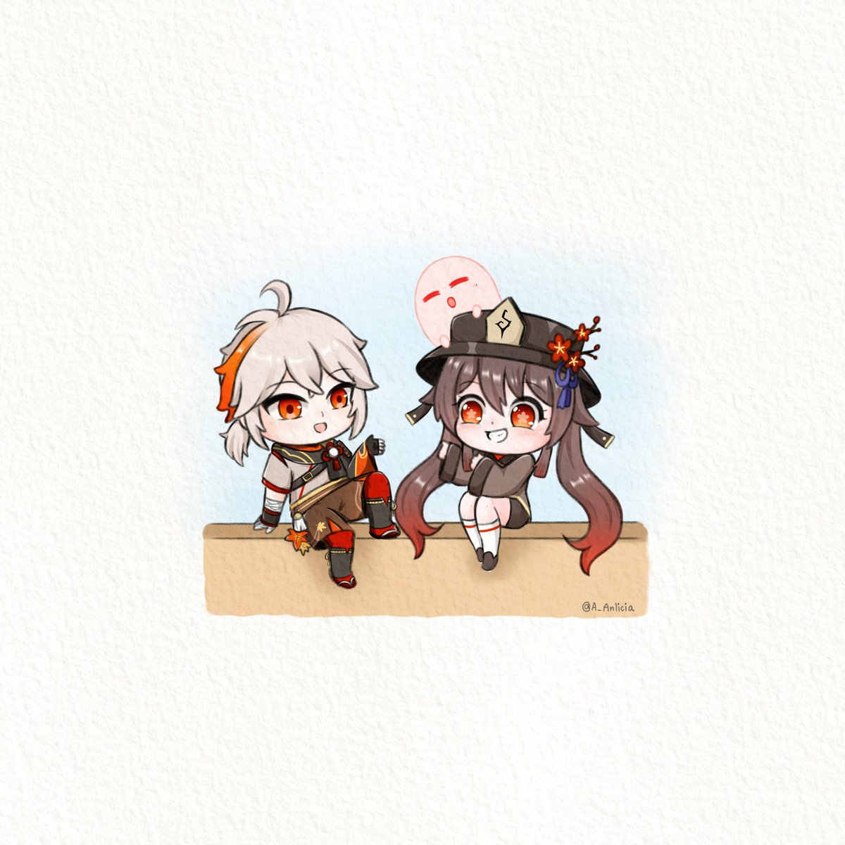 A_Anlicia's tweet photo. Anyone ship them? Lol sometime I ship them because both of them like poems. I want to see them together for once. #原神 #GenshinImapct #HuTao #Kazuha https://t.co/ugsewoRQGb