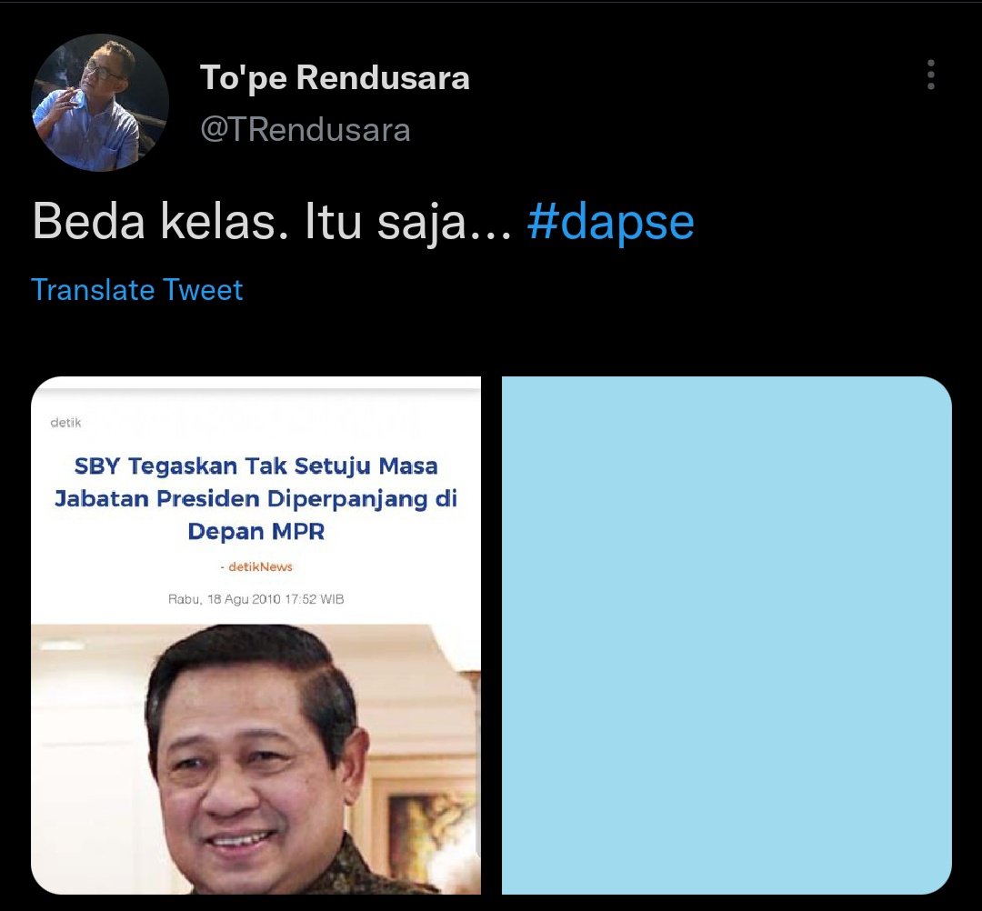 prampeakk's tweet photo. Kenapa issue penambahan periode di Era @SBYudhoyono cpt padam? 
- karena oposisi nya adalah @PDI_Perjuangan 
Kenapa issue penambahan periode di era jokowi susah selesai? 
-karena oposisi nya adalah partai mangkrak @PartaiDemokrat , partai korupsi sapi @PKSejahtera dll sejenisnya https://t.co/n0DzYlwrOa
