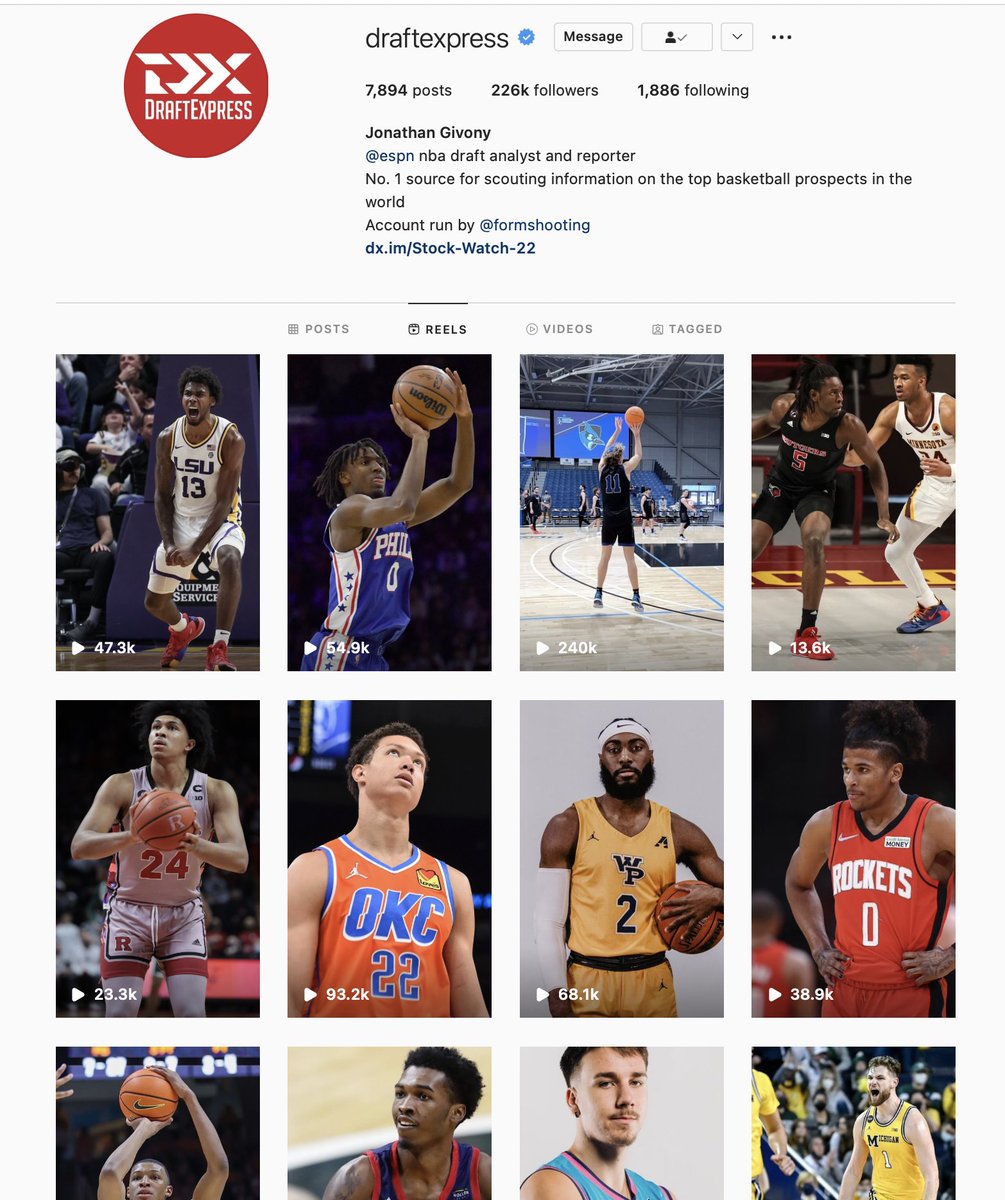 BQuillmanQcast's tweet photo. The Ryan Turell content on @DraftExpress Instagram has the most views by a mile.
#whyd3 #d3hoops #RT11 https://t.co/L4C14rK4eD