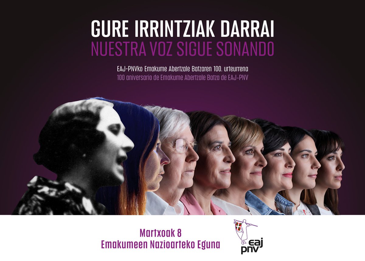 #GureIrrintziakDarrai
#NuestraVozSigueSonando
#martxoak8
#eajpnv berdintasun erreal eta eraginkor baten alde