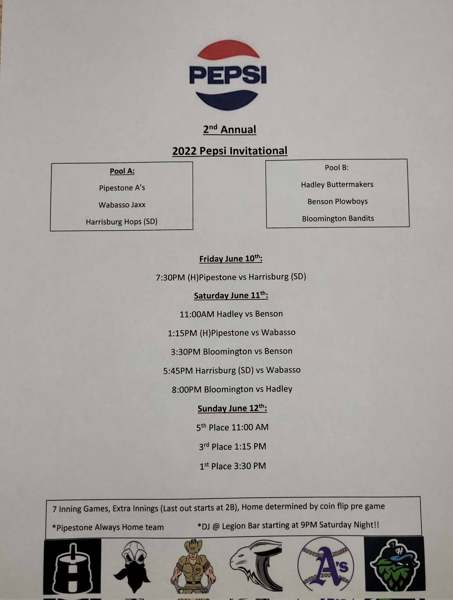 Pipestone A's on Twitter "2nd Annual Pepsi Invitational…