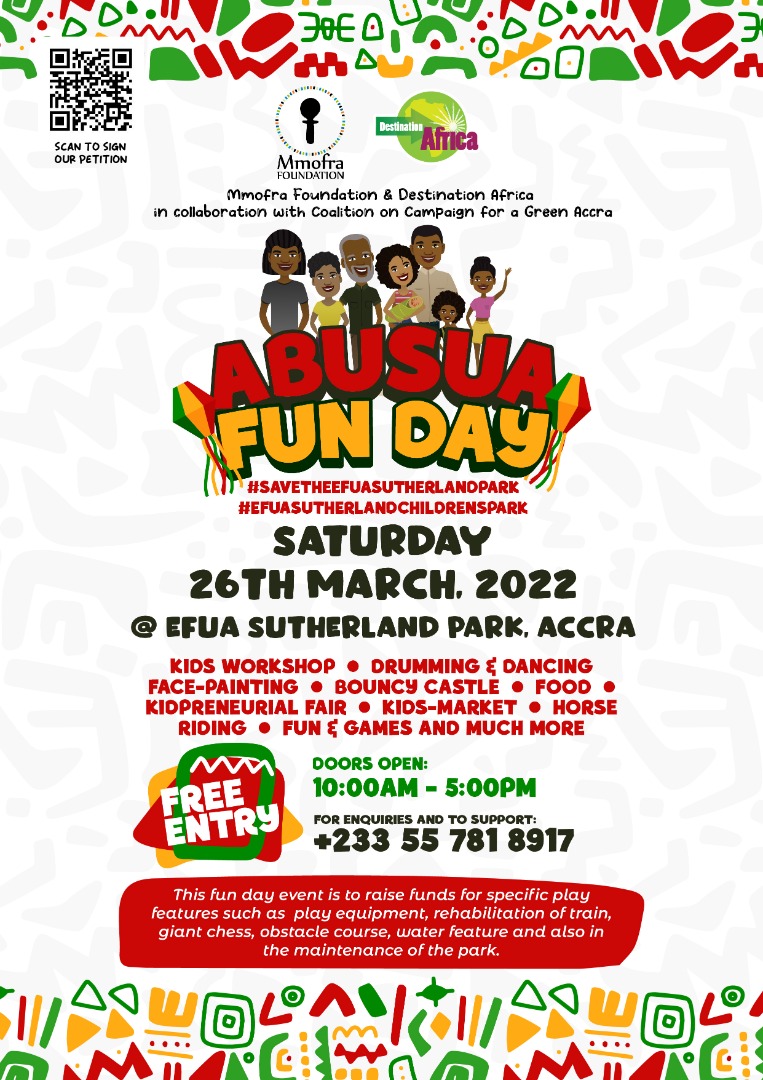 ForGreenAccra's tweet photo. Happy Independence day Ghana!
Save the date for #abusuafunday Support us by retweeting,liking and sharing our post.  #savetheefuasutherlandchildrenspark #IndependenceDay #WeMove #heritage #GhanaAt65 #GhanaIndependence https://t.co/AiVRUpIfU2