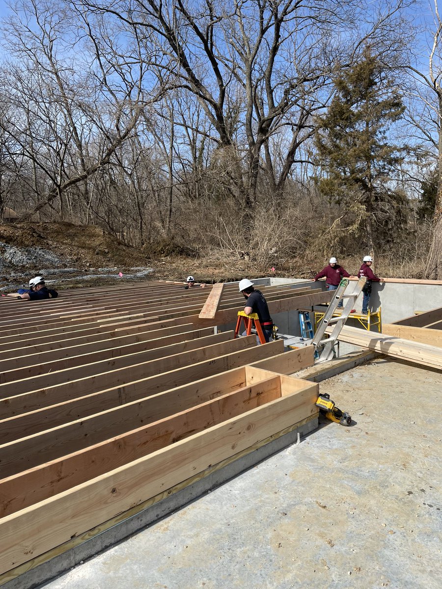 KCKCCBPM's tweet photo. Kckcc Building Engineering students did a great job on floor framing for the program new home project.  Outstanding job to all. https://t.co/ztqEvtTnP1