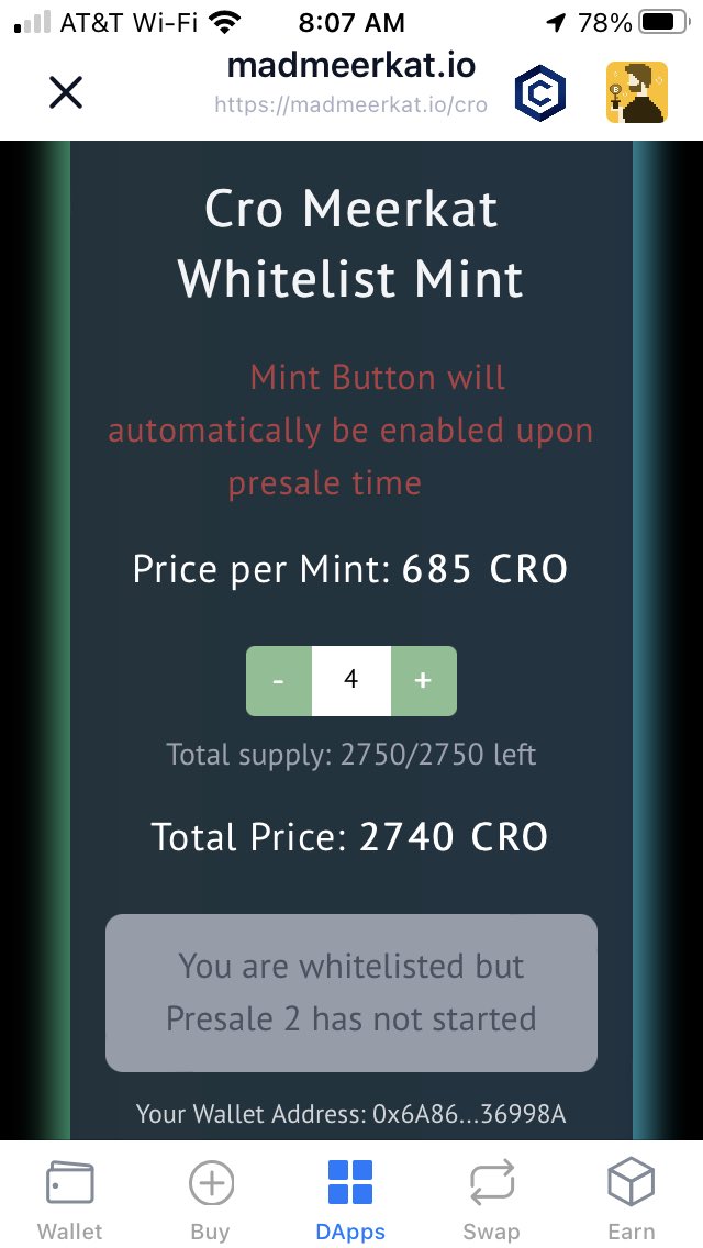 crypto_grillo's tweet photo. @MadMeerkatNFT I was in the presale early. I hit the button a second after it turned to mint. My transactions reverted twice and I got nothing. https://t.co/U1RGOaGSDj