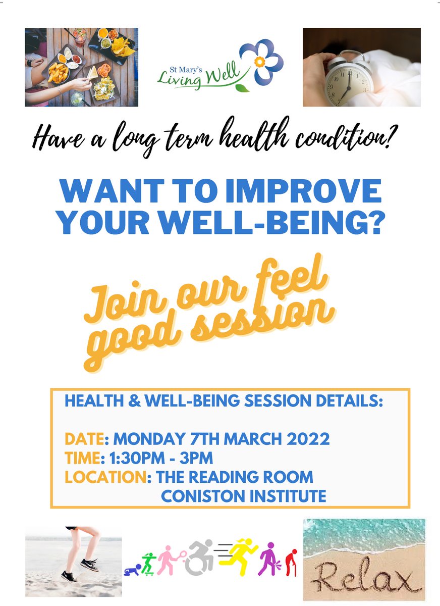 Living Well Team St Mary’s Hospice (@livingwellsmh) on Twitter photo Relaxation Feel Good session tomorrow 7/3/22 at 1:30-3pm anyone over 18 welcome, come along and support outreach services in Coniston <a href="/newmechanics/">Coniston Institute</a> <a href="/ConistonParish/">Coniston Parish</a> <a href="/ConistonNews/">Coniston Newsagency</a> @MorecambeBayCCG <a href="/WeAreLSCFT/">Lancashire & South Cumbria NHS Foundation Trust</a> <a href="/lakes_team/">South Lakes Community Respiratory Team</a> @HawksheadGP Relaxation Feel Good session tomorrow 7/3/22 at 1:30-3pm anyone over 18 welcome, come along and support outreach services in Coniston <a href="/newmechanics/">Coniston Institute</a> <a href="/ConistonParish/">Coniston Parish</a> <a href="/ConistonNews/">Coniston Newsagency</a> @MorecambeBayCCG <a href="/WeAreLSCFT/">Lancashire & South Cumbria NHS Foundation Trust</a> <a href="/lakes_team/">South Lakes Community Respiratory Team</a> @HawksheadGP