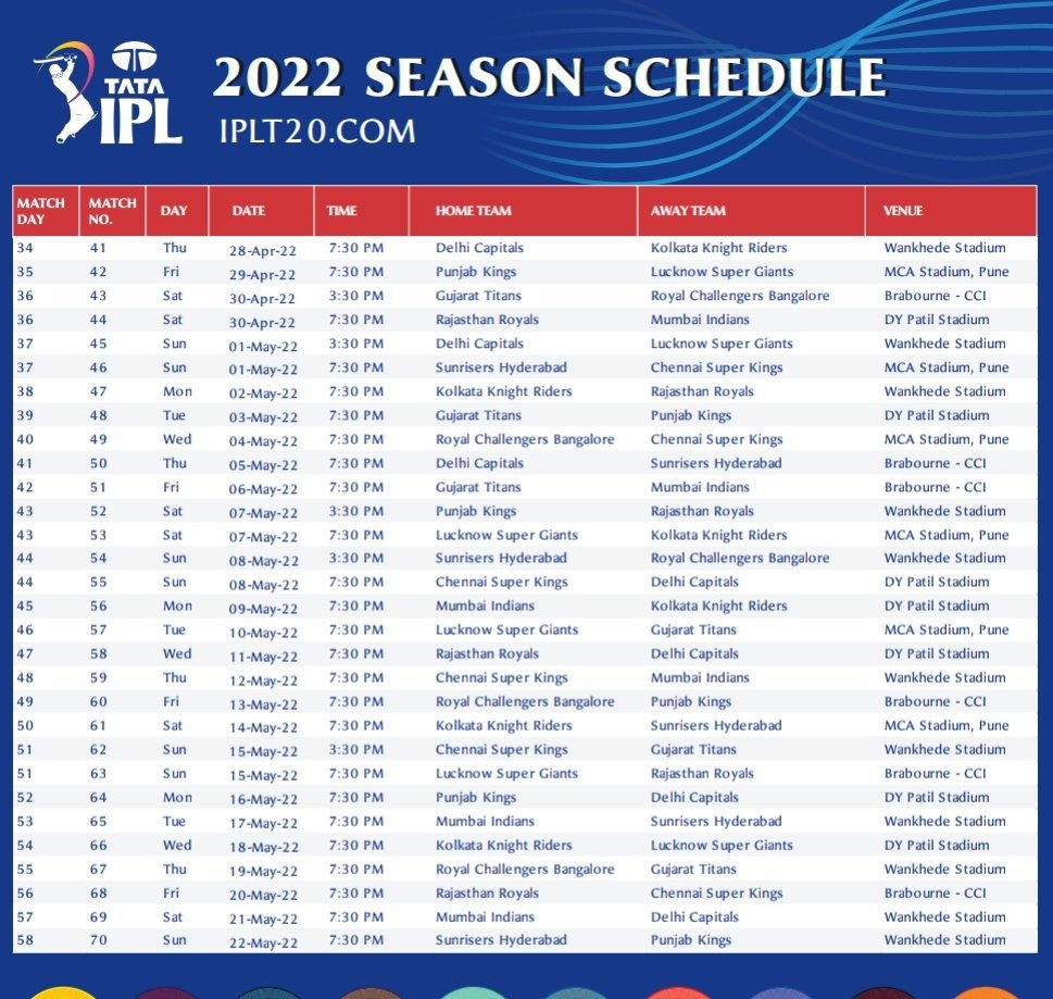 darkweb69_'s tweet image. IPL 2022 Full Schedule 🇮🇳🏏 
#IPL2022 
#ViratKohli100thTest 
#IPL 
#CWC22 
#MSDhoni𓃵