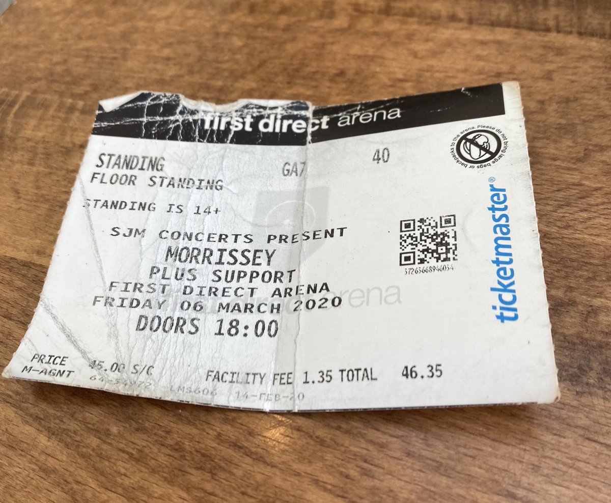 Bradder68's tweet photo. 6th March 2020 - last concert pre Covid #Morrissey #halfaperson https://t.co/cu5Io8Sv8K
