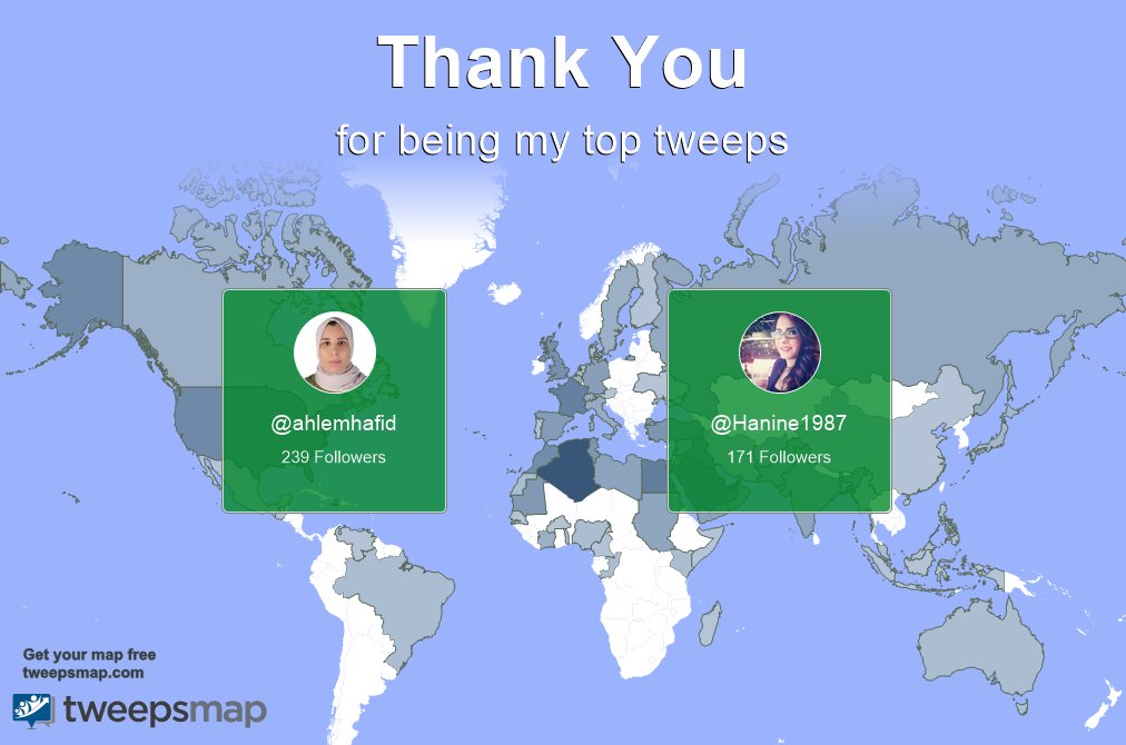 sellamdz's tweet photo. Special thanks to my top new tweeps this week @ahlemhafid, @Hanine1987 https://t.co/iMlYLhnJu7