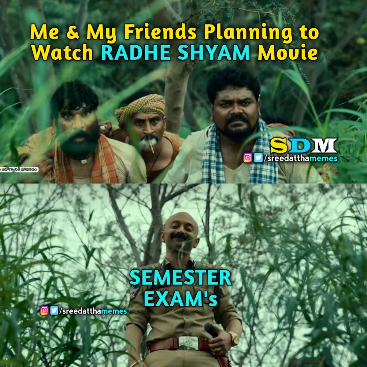 sreedatthamemes's tweet photo. 11th March ke Exam undi 😐
FDFS Miss avochu..  But First Day Miss avanu.. 🌹💞

#RadheShyam #Prabhas #RadheShyamOnMarch11th @director_radhaa @UV_Creations https://t.co/u5mbx3J6KQ