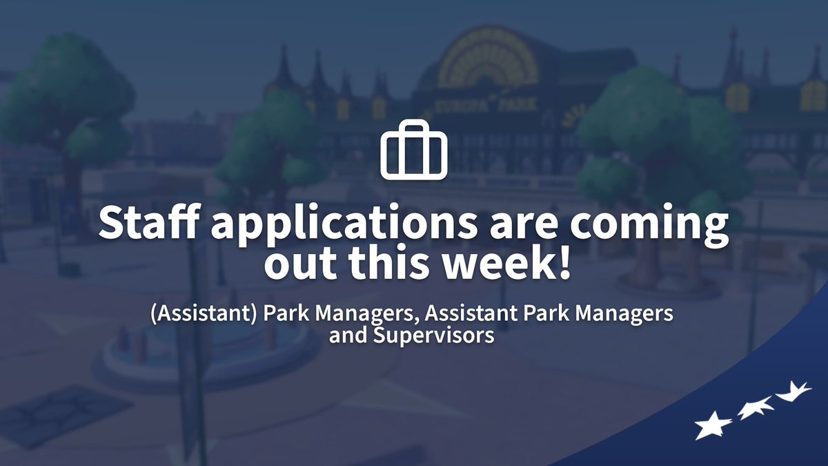 Want this to be your new workplace? 🤩 Applications for Park Manager, Assistant Park Manager and Team Supervisors are opening this week. Join our Discord server to apply: 👉 bit.ly/3zWcNtW