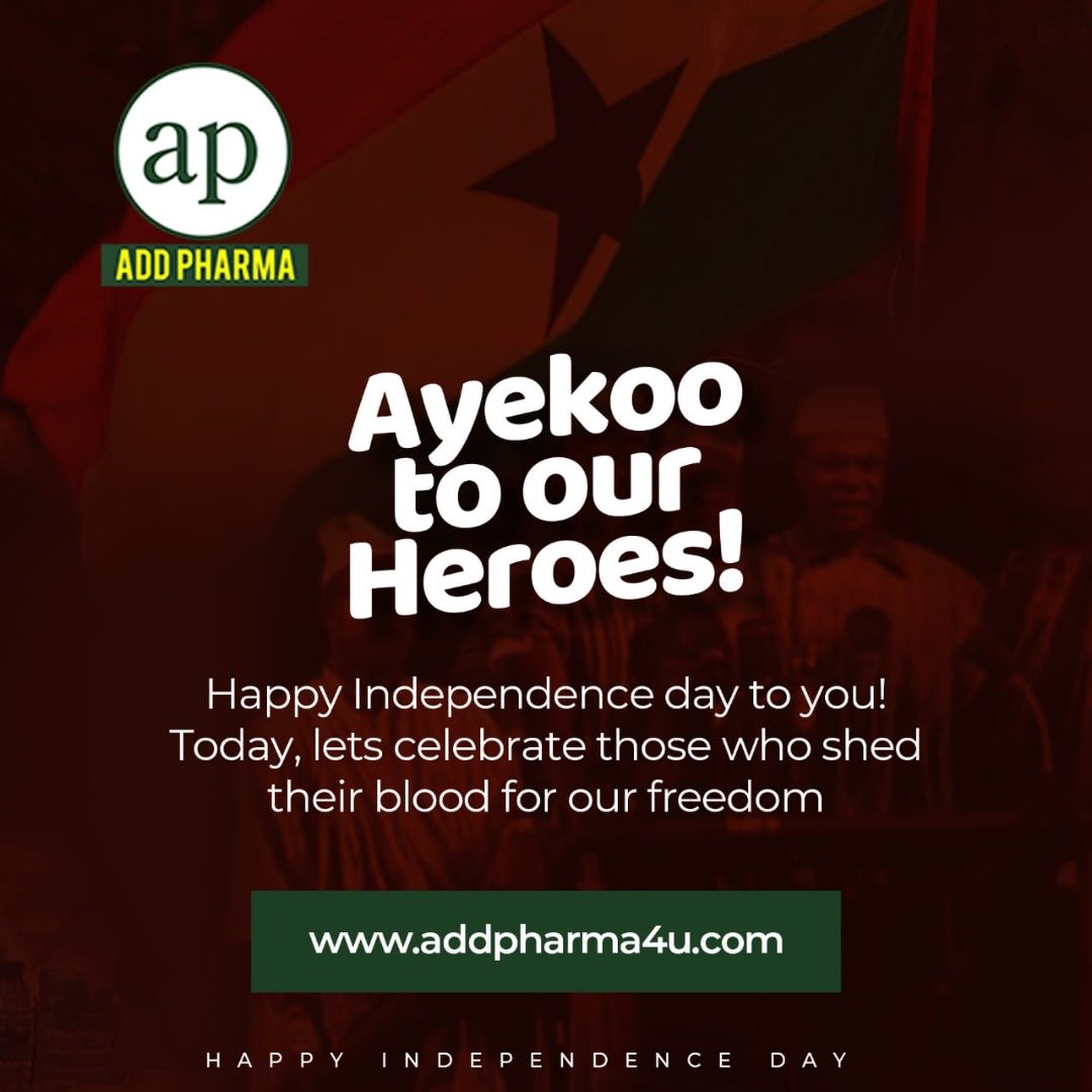 addpharma's tweet photo. Happy Independence day to you. #independence #ghana #freedom #justice #addpharma #pharmacy #professional #affordable https://t.co/X2q2k4t6B4