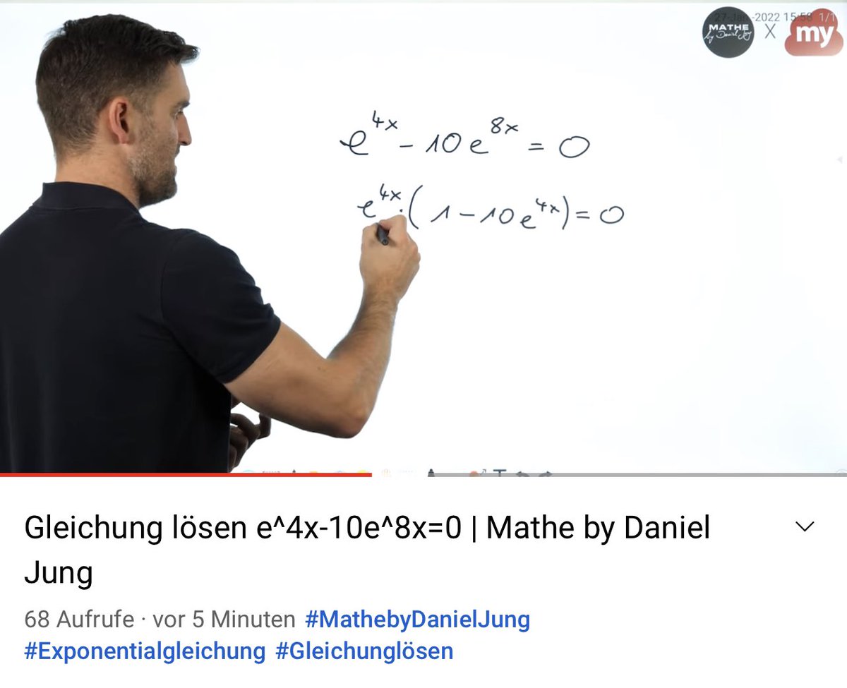 DanielJungEDU's tweet photo. Mathe am Sonntag heute mit etwas Gleichung lösen rundum e^x: https://t.co/7zNHFHrYsM
#MathebyDanielJung #Mathe #Mathematik #Erklärvideo #Mathetutorial #Exponentialgleichung #Exponentialfunktion #EFunktion #Euler https://t.co/YoxKPsfOwg